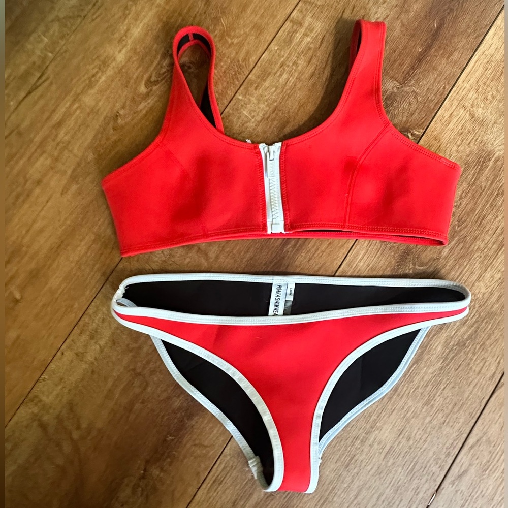 Red Zipper Bikini Set - Picture 2 of 7